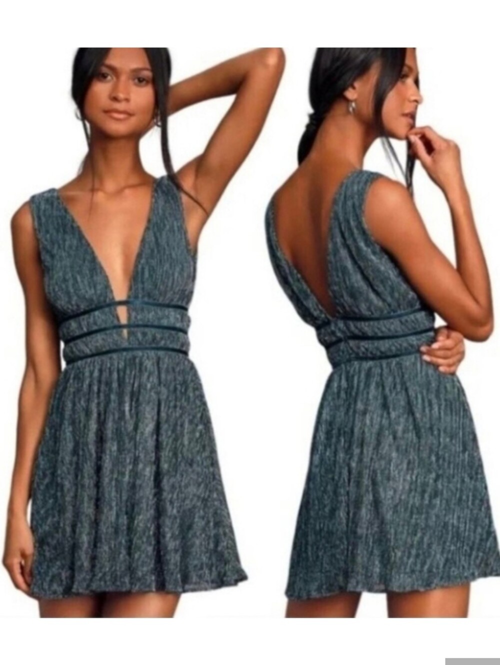 Lulu's Smoke Show Metallic Mini-Dress - Picture 2 of 10